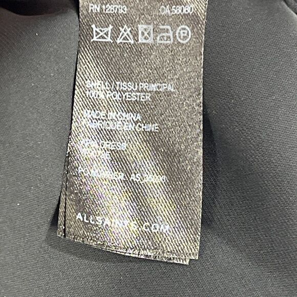 AllSaints Afia  Black Dress Size 8 Black Mini Twist Overlay Party Ready Side zip - Picture 11 of 13